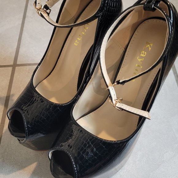 Womens Peep Toe Stiletto Sandals Ankle Strap High Heels Nightclub Platform Shoes - Picture 2 of 4